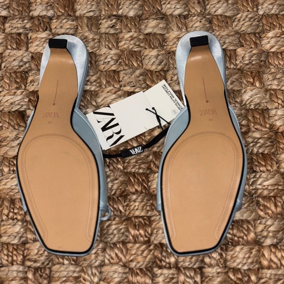 Zara Light Blue Heeled Sandals - Picture 3 of 3
